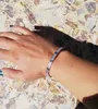 Bijoux de mode bracelet en diamant complet en acier inoxydable pour femmes femelles à deux rangées zirconi en pierre bracelets or silverrose gold6941692