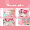 Bus Hand Handtas Pop House Leuk meubels Miniatuur Dollhouse Verjaardagscadeau Bus Huis Model Dolled Speelgoed voor kinderen Geschenk LJ201126