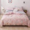 Biały Królik Królik Pink Duvet Cover Set Bedlinens Twin Królowa King Płaska Arkusz Dopasowany Arkusz Pościel T200706