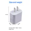 20W PD USB Wall Chargers Power Leverans Snabbladdare Adapter Typ C Plug snabbladdning för iPhone 12 11 Pro Max4854559