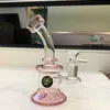 Modern 6.7inch Mini Pink Bong Water Pipe Dab Rig Small Bubbler Hookahs Bongs with quartz banger/ glass bowl