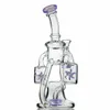 8.7 Inch Heady Hookahs Propeller Percolater Glass Bongs 14mm Female Joint With Bowl Water Pipes Double Recycler Glass Bongs
