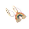 S925c pur argent doux arc-en-ciel boucles d'oreilles dame chanceuse couleur boucles d'oreilles populaire haut de gamme mode cadeau parfait livraison gratuite fête extravagante