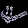 wholesale Luxury Cubic Zirconia Bridal Jewelry Sets Tear Drop Crystal Rhinestone Party Wedding Jewelry Necklace Sets