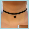 Chokers halsband hängsmycken smyckestjärna gotiska choker kvinnor klavikel krage mode geometriska bijoux colier halsband hög kvalitet droppe d