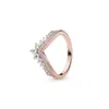 Dames Diamond Ringen 925 Sterling Zilver Rose Gold Wheel of Fortune Ring Wishbone Princess Crown Romantic Ring Fit Pandora Stijl Designer Sieraden met originele doos