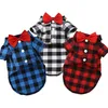 Vêtements pour animaux de compagnie Vêtements pour chiens Chemise rayée à carreaux Costume Robe de mariée Manteau pour chiot Ours en peluche Poméranie Gilet Petit-Moyen Chat Costume pour animaux de compagnie