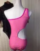 Costume da bagno di design per donna Costume da bagno bikini con gilet intero a triangolo con stampa di lettere sexy senza schienale fucsia caldo