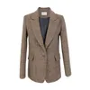 Women Blazers And Jackets Spring Autumn Fahion Plaid Single Button Long Sleeve Casual Short Coats Famale Pockets Outwear 201201