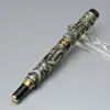 Caneta rollerball jinhao de alta qualidade, dourada, prateada, cinza, forma de dragão, relevos, caneta esferográfica, material de escritório, escrita suave g2524012