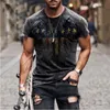 Ulusal bayrak sert adam bayrak erkek t-shirt grafik optik illüzyon kısa kollu parti üst sokak punk goth mürettebat boyun yaz