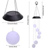 Discount Solar Smart Light Control Wave Ball Wind Chime Style Corridor Decoration Pendant Lamp Beads Black Solar Panel Colorful Lights