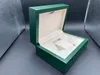 Fabrik högkvalitativ nyaste stil Green Watch Original Box Papers Card Purse Present Wood Boxes Handväska för 116610 116660 Watche293V