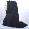 Fashion magnifique paillettes de dinde hijab foule musulmane en mousseline de soie