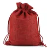 Mini Pouch Jute Bag Linen Hemp Small Drawstring Bags Ring Necklace Jewelry Pouches Wedding Favors Gift Packaging 17*23CM