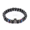 Fashion Crown Magnetic Hematite Bracelet Ancient Silver Crown Bracelet Black Hematite Beads women men Fashion Jewelry will and sandy