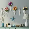 Simple moderne en céramique en trois dimensions murale pot de fleur coquille fond créatif décoration murale meubles de maison T200331