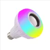 E27 Akıllı LED Işık RGB Kablosuz Bluetooth Hoparlörler Ampul Lamba Müzik Oynarken Kısılabilir 12 W Müzik Çalar Ses 24 Tuşları Uzaktan Kumanda ile
