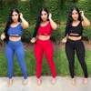 Womens Designer Clothing 2022 Sexy Sleeveless Hollow Out Crop Tops Two Piece Pants Set Sports Tracksuits Yoga Legging Outfits