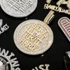 Collana con pendente rotondo ghiacciato Lettera Saty Collane Hip Hop da uomo placcate in oro duro placcato argento2148