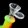 7" Monster double-filter smoking pipe glass bong silicone Water Pipes hookah Shisha Dab Rig Tool