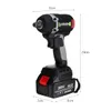Wrench 630NM 388VF 19800mAh Rechargeable Brushless Cordless Electric Impact Wrench 3 in 1 with 2 Li-ion Battery Upgraded Power Tools