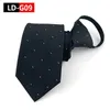 Mens 7cm mager blixtlås slipsar mode affärer casual serie lata slips svarta röda band för män randiga slipsade fasta färgbanden