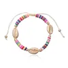 Bracelet de cheville en coquillage de plage, fait à la main, réglable, en perles, style Boho, vente en gros
