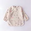 1-3 Years Baby Bibs Waterproof Infant Eating Bib with Pocket Children Drawing Machine Washable Long Sleeve Apron Kid Burp Cloth Baby Stuff 0918