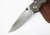 High End CR 25 Pocket Folding Knife S35vn Drop Point Satin Blade CNC TC4 Titanium Alloy Handle With Leather Sheath