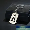 A-Z Brevbil Keychain för kvinnor Män Enkel Stål Key Ring Holder Charm Bag Key Chain Party Present Smycken