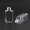 30ml 60ml Empty PET Plastic Hand Sanitizer Bottle with Flip Cap Transparent Square Shape Bottle WB3402