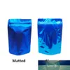 100 stks Blauw Stand Up Aluminium Folie ZIP LOCK Self Seal Package Bag Tear Inkeping Granen Thee Opbergtas