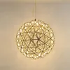 Nordic Sparkle Ball ljuskrona belysning runt hängande lampa LED Designer Creative Firework Light Shopping Mall Hotell Lobby Trappa Ljus