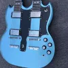 Perfekt dubbelhals Electric Guitar 1275 Model Metal Blue Finish 8672350