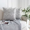 45x45cm lyxbroderi grå kast kudde fast färg nordisk kudde dekorativ super lyxig mjuk kudde soffa kudde 201226