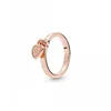 925 Sterling Silver Pierścień Biżuteria Pandora Styl Kobiety Rose Gold Diamond Wedding Rings