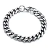 3mm-11mm Mens 14K Gold Plated Bracelet Women Cuban Link Chains Stainless Steel Curb Silver Black Color Wrist Bracelets