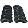 12 Pcs Portable PU Golf Club Iron Head Covers Protector Golf Head Cover Set DHL Free Shipping