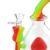 7.8''Mushroom pipe à eau Hookahs bong en verre joint de tuyau en silicone droit shisha narguilé