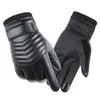 Classic Design Winter Outdoor Waterproof Windproof Gloves Keep Warm Touch Screen Black Leather Glove for Men Driving