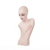 Tête de mannequin femme en peau blanche, directe d'usine, pour perruque, bijoux ou chapeau, Display3214102