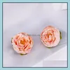 Konstgjorda blommor Silk Peony Flower Heads Home Party Bröllopsdekoration Tillbehör Simpation Fake Head DIY Garland Wall Archway Drop Delivery