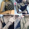 Fashion High Neck Black Mesh Pullover Tops Womens Sexy T-shirt Tee See-through Bottoms Korean Long Sleeve Clothing