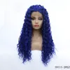 AFRO Kinky Curly Synthetic Lace Front Fright Simulation Hair Hair Lowsfront парики 14 ~ 26 дюймов темно-синий 19111-3952