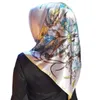 Sciarpe Fahsion Fazzoletto di seta Raso Hijab Sciarpa per le donne Stampa floreale Testina di stampa Sciarpe Donna 90 * 90 cm Scialli e impacchi Sciarpe WMQ420