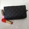 NEUE Make-up-Aufbewahrungstasche mit weichem Diamant-Make-up-Etui. Klassische gesteppte schwarze Kosmetiktasche im Vintage-Stil, Party-Make-up-Organizer, Clutch-Tasche