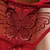 See Through Embroidery Butterfly Panties Diamond Low Rise T Back G Strings thongs Women Underwear Sexy lingerie Clothing will and sandy new