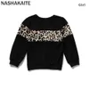 Nashakaite 엄마와 딸 일치하는 옷 Leopard 어머니 딸을위한 일치하는 스웨터 일치하는 옷 LJ201111