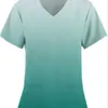 Côté 2 poches dégradé couleur infirmière t-shirts Vneck soins infirmiers gommages t-shirt femmes 039s uniformes à manches courtes hauts étudiant en médecine 1146254